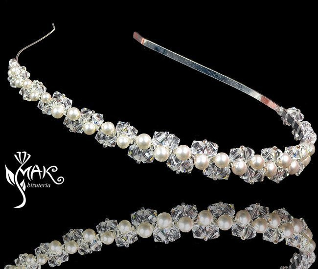 OPASKA TIARA DIDADEM ŚLUB SWAROVSKI ELEMENTS 428/6 CRYSTAL
