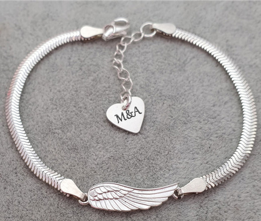 1290 bransoletka srebrna 925 skrzydła anioła