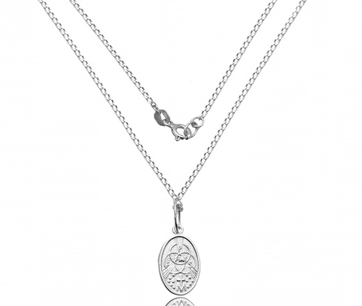 Łańcuszek z medalikiem zestaw upominkowy na Bierzmowanie i Chrzest srebro 925 1843/4
