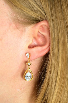 Kol 599/79 kolczyki kryształy białe złoto