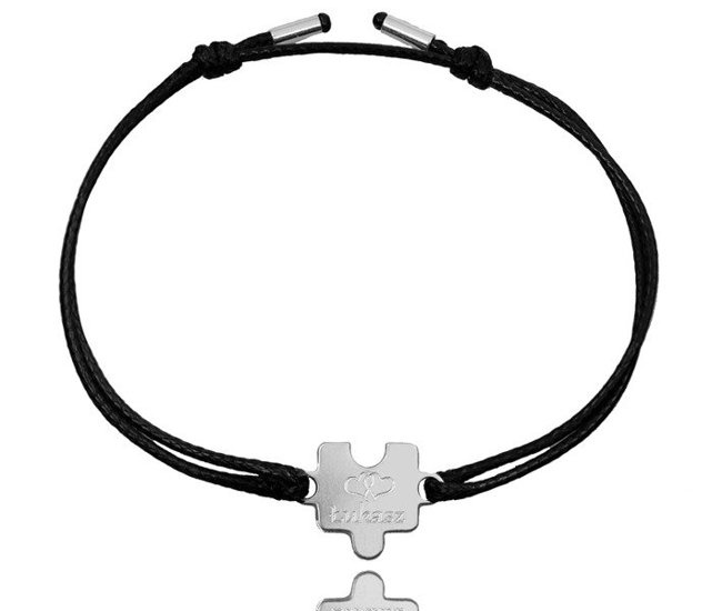 1022 BRANSOLETKI Z GRAWEREM puzzel na  sznurku regulowany