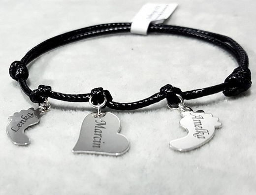 BR843 BRANSOLETKA Z GRAWEREM, SREBRO 925