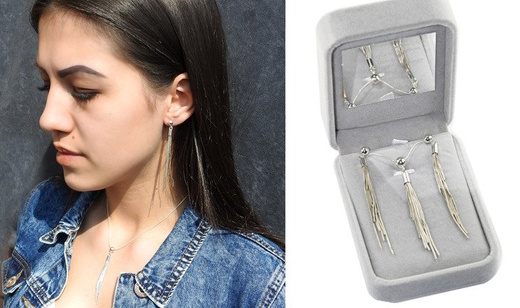 KPL774 biżuteria KOMPLET srebrny + pudełko z grawerem