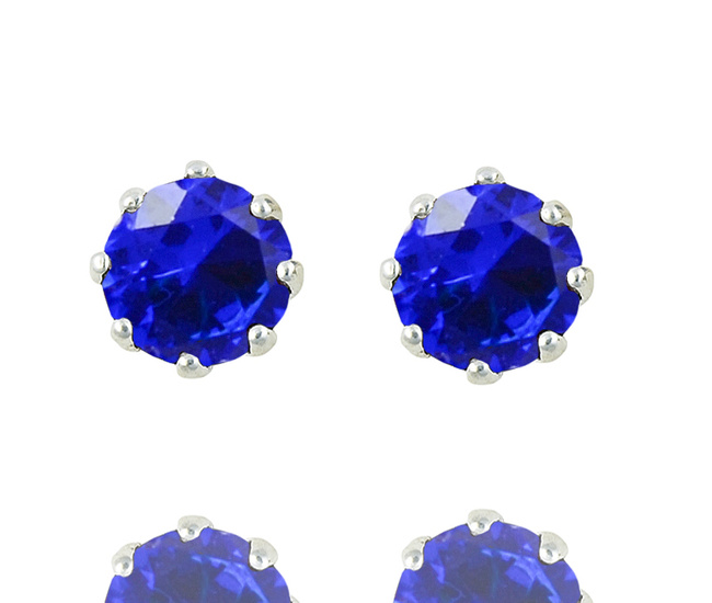 480/88 kolczyki z szafirowymi cyrkoniami
