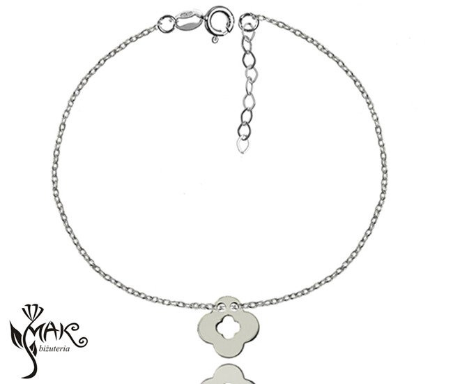 BR749 bransoletka srebro 925 celebrytka koniczynka