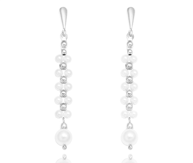 1393 kolczyki srebrne 925  z perełkami na ślub