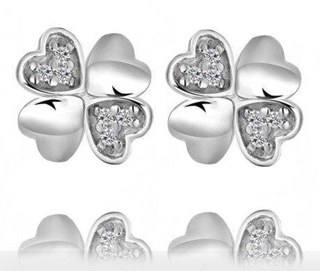 KPL721 koniczynka Swarovski Elements KOMPLET+ pudełko z grawerem