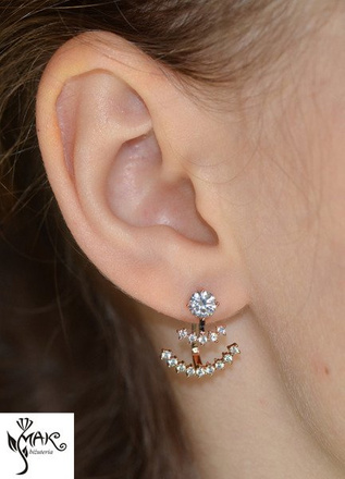 Kol 686/7 KOLCZYKI kryształy różowe złoto crystal