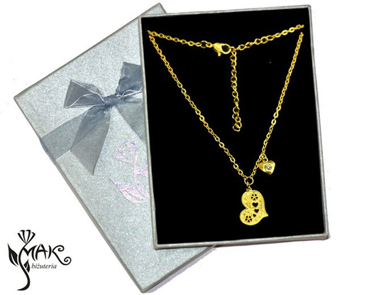 NK845 naszyjnik serduszko ażurowe złocone