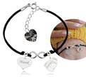 BR993 BRANSOLETKA Z GRAWEREM sznurek infinity Swarovski Elements serce