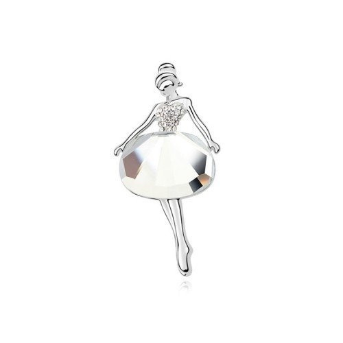 Br 599/188 BROSZKA białe złoto cyrkonie