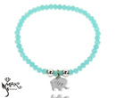 BR825 BRANSOLETKA Z GRAWEREM stal kryształki błękit słonik