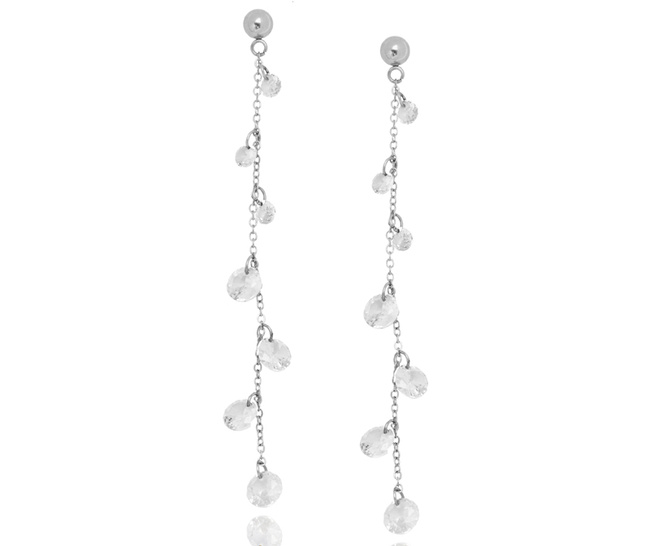 eleganckie kolczyki srebrne 925 z kryształkami 1816/4