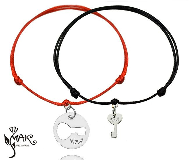 BR908 BRANSOLETKI Z GRAWEREM  kółko kluczyk