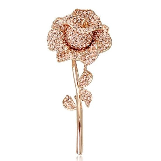 Br 599/523 BROSZKA różowe złoto cyrkonie