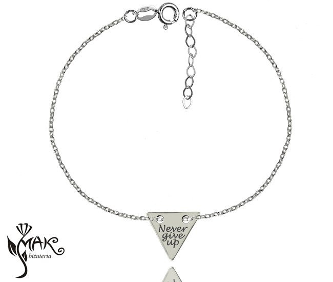 BR745 bransoletka grawerunek laser celebrytka trójkąt srebro 925