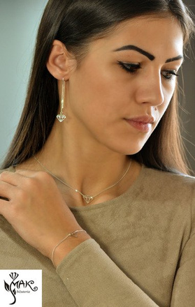 BR757 BRANSOLETKA diament 100% SREBRO 925