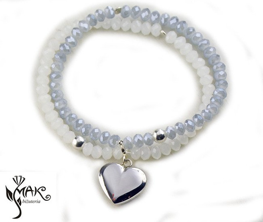 BR786 BRANSOLETKA Z GRAWEREM stal kryształki