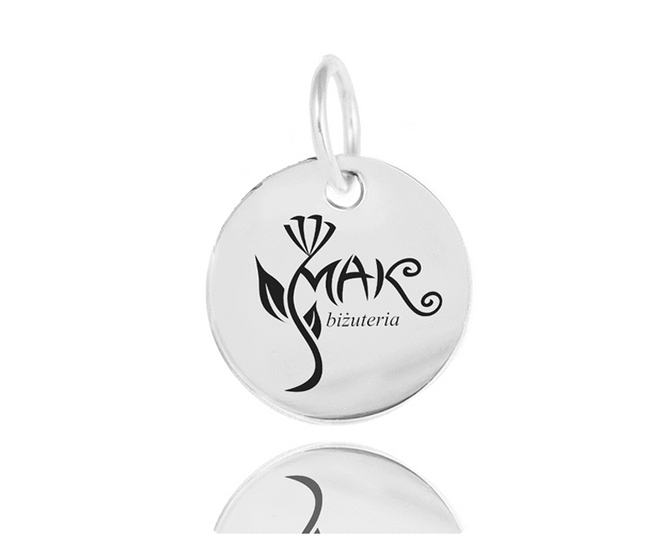 1547 Kółeczko blaszka grawerowana z logo stal szlachetna 10 mm Dla firm HURT