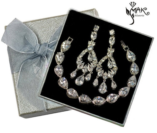 Kpl867 komplet ślubny, biżuteria ślubna z cyrkoniami k599/969 b599/425