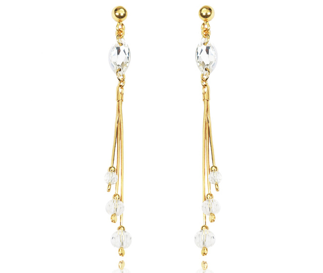 1363 kolczyki srebrne 925 pozłacane z kryształkami