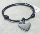 BR601 bransoletka na sznureczku z grawerem serce piękna