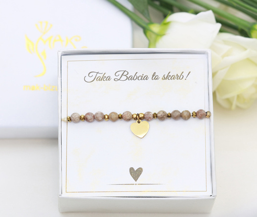 Bransoletka dla Babci bransoletka z koniczynką, pudełko z dedykacją 1897/4
