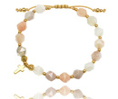 1671/11 bransoletka różaniec złota z kamieniem księżycowym  