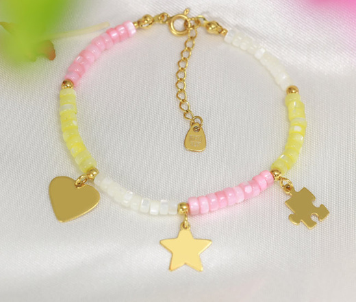 1401 Bransoletka z grawerem trzy zawieszki