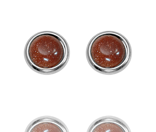 Pomarańczowe kolczyki z kamieniem naturalnym ze stali szlachtnej 1778