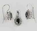 480/245 komplet srebrny z czarnymi cyrkoniami