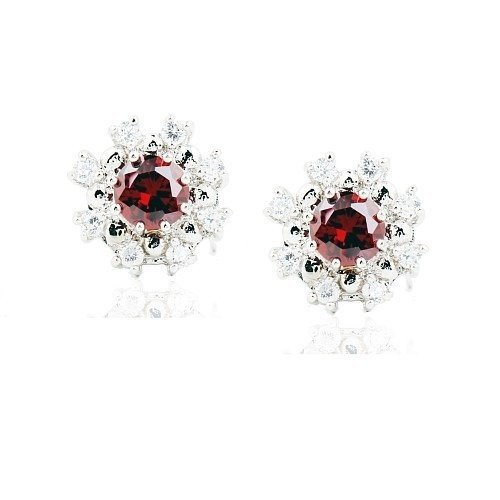 Kol 599/95 kolczyki kryształy białe złoto czerwone