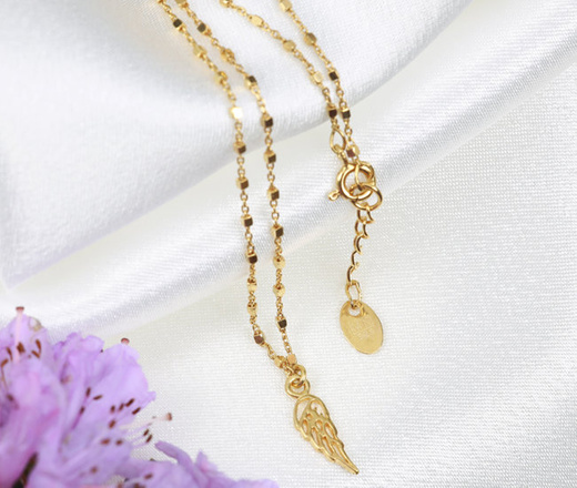 1380 naszyjnik z piórkiem srebrny 925 pozłacany