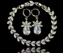 Kpl879 komplet ślubny, biżuteria ślubna z cyrkoniami b599/424  k599/521