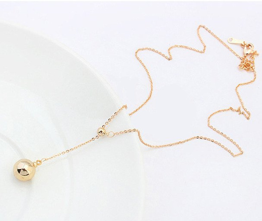 Nk 599/593 NASZYJNIK złoty, łańcuszek i wisiorek kula