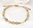 1571/24 bransoletka różaniec złota cytryn i angelit
