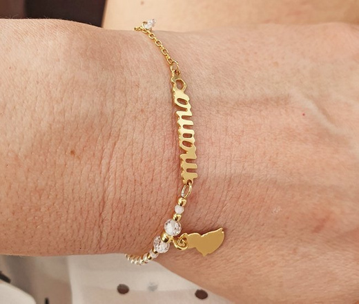 1274/3 bransoletka srebro 925 pozłacane Mama dla mamy z grawerem