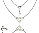 NK757 NASZYJNIK diament SREBRO 925 celebrytka