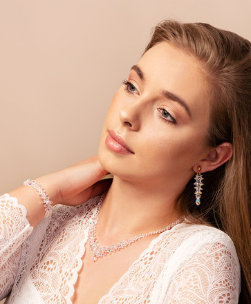 1374 bransoletka kryształowa Crystal AB na ślub złocona