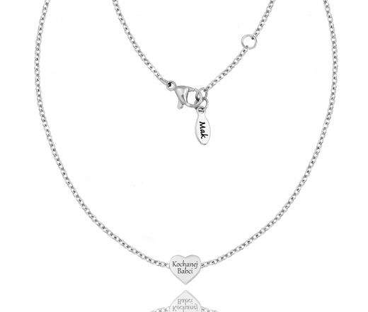 1488 naszyjnik ze srebrnym lub złotym serduszkiem dla Mamy lub Babci stal szlachetna