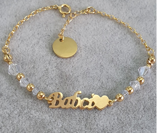 1316 bransoletka srebrna 925 pozłacana Babcia z grawerem