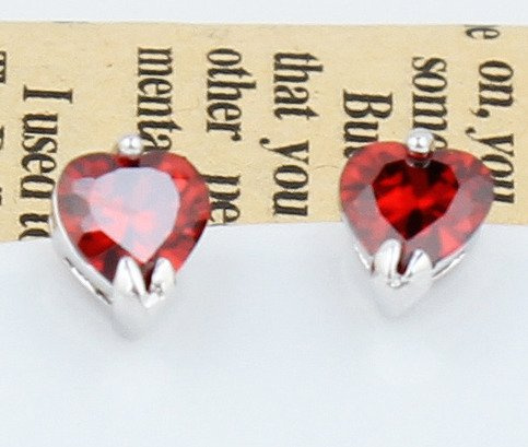 Kol 599/364 KOLCZYKI serduszka cyrkonie czerwone