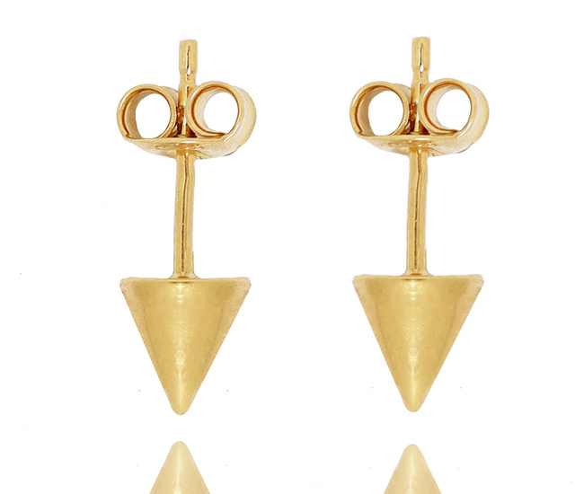 1384/6 Kolczyki srebrne 925 pozłacane stożki