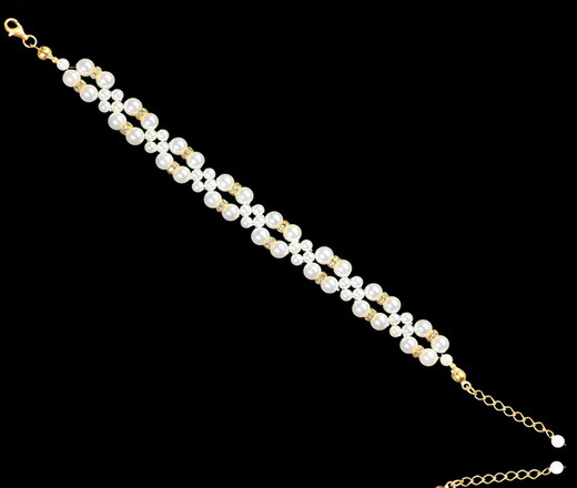 1366 komplet srebrny pozłacany z perełkami