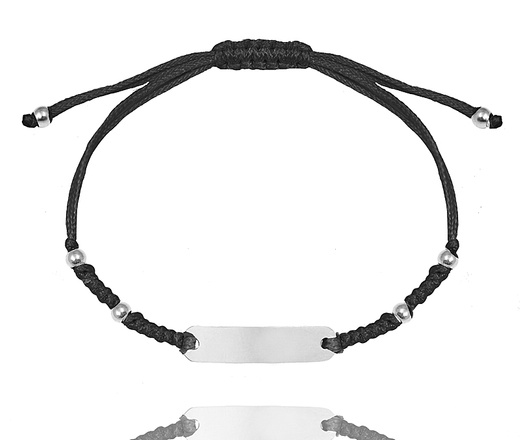 1638/7 bransoletka unisex z grawerem na sznureczku