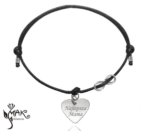 BR935 BRANSOLETKA Z GRAWEREM, SREBRO 925 infinity