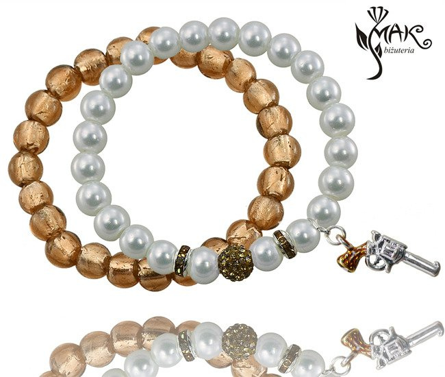 Zestaw 2 bransoletek renee BR450 camel + charms gratis