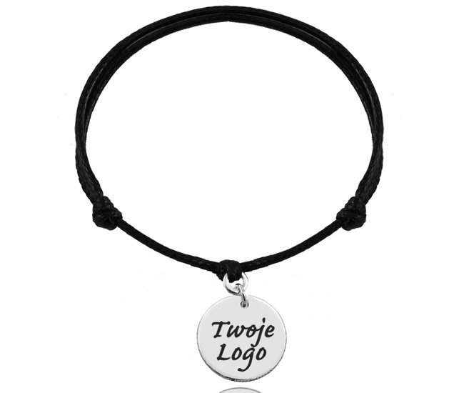 1402 Bransoletka srebrna 925 z logo firmy kółko