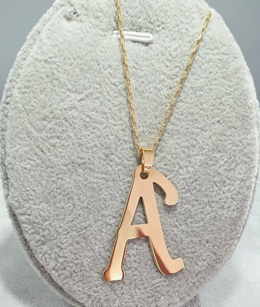 1186 naszyjnik srebrny 925 pozłacany dowolna duża literka inicjał M