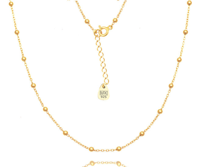 1238 naszyjnik  srebro pozłacane 925 kuleczki